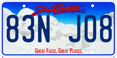 SD license plate 83NJ08