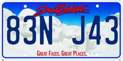 SD license plate 83NJ43