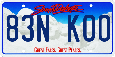 SD license plate 83NK00