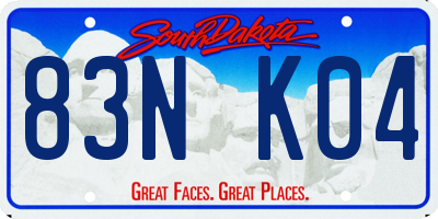SD license plate 83NK04