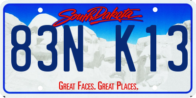 SD license plate 83NK13