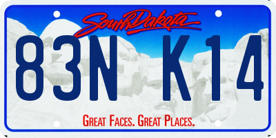 SD license plate 83NK14