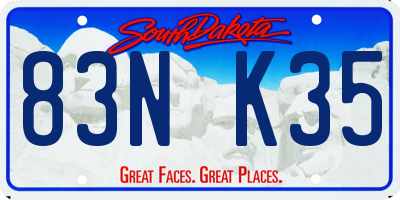SD license plate 83NK35