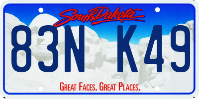 SD license plate 83NK49