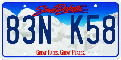 SD license plate 83NK58
