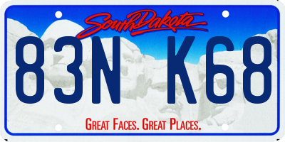 SD license plate 83NK68