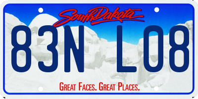SD license plate 83NL08