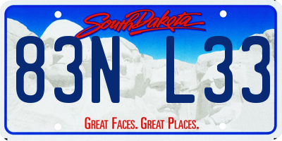 SD license plate 83NL33
