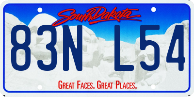 SD license plate 83NL54