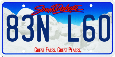 SD license plate 83NL60