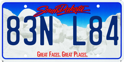 SD license plate 83NL84
