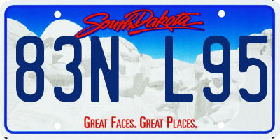 SD license plate 83NL95
