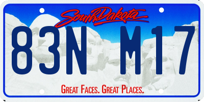 SD license plate 83NM17