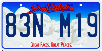 SD license plate 83NM19