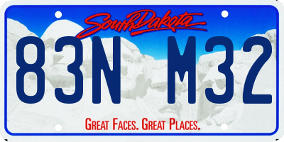 SD license plate 83NM32
