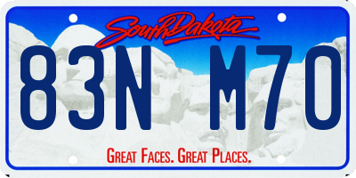 SD license plate 83NM70