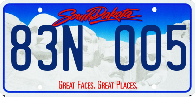 SD license plate 83NO05