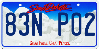 SD license plate 83NP02