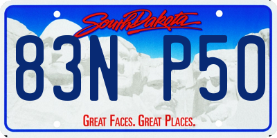SD license plate 83NP50
