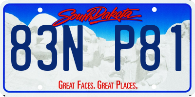 SD license plate 83NP81