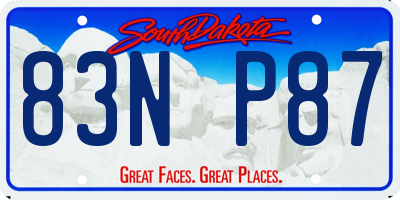 SD license plate 83NP87