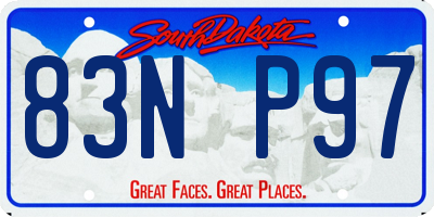 SD license plate 83NP97