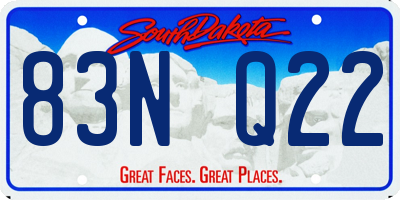 SD license plate 83NQ22
