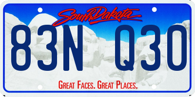 SD license plate 83NQ30