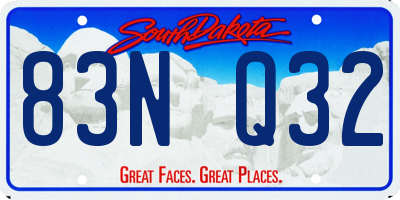 SD license plate 83NQ32