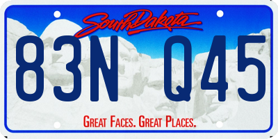 SD license plate 83NQ45