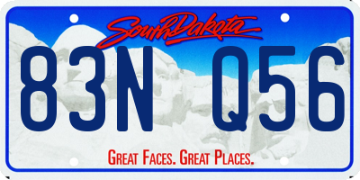 SD license plate 83NQ56