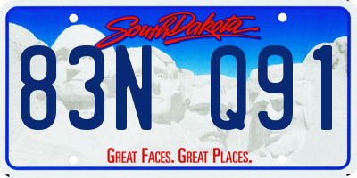 SD license plate 83NQ91