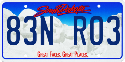 SD license plate 83NR03