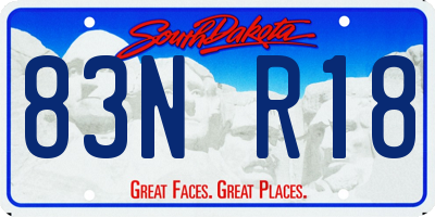 SD license plate 83NR18