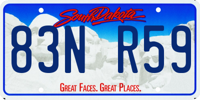 SD license plate 83NR59