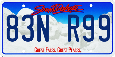 SD license plate 83NR99