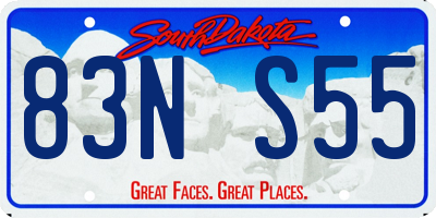 SD license plate 83NS55