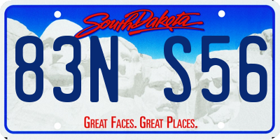 SD license plate 83NS56