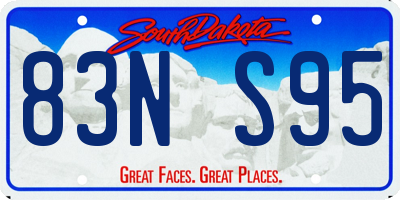 SD license plate 83NS95