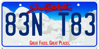 SD license plate 83NT83