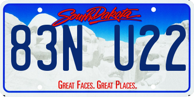 SD license plate 83NU22