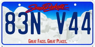 SD license plate 83NV44