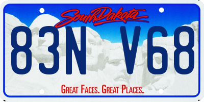 SD license plate 83NV68