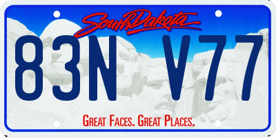 SD license plate 83NV77