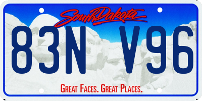 SD license plate 83NV96