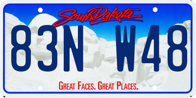 SD license plate 83NW48