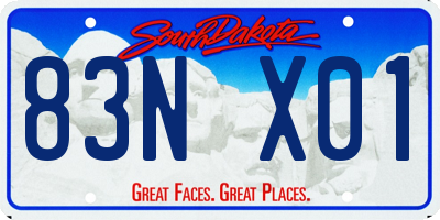 SD license plate 83NX01