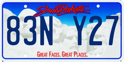SD license plate 83NY27