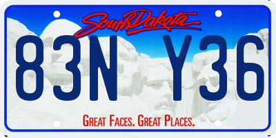 SD license plate 83NY36