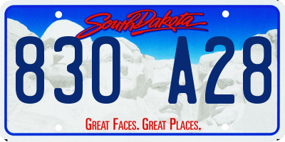 SD license plate 83OA28
